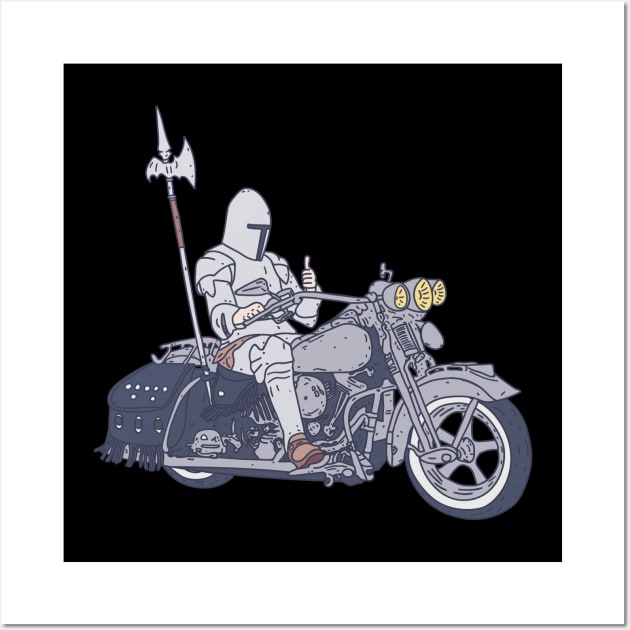 Biker Gang - Motorbike Knight - Chivalry Chopper Wall Art by DeWinnes